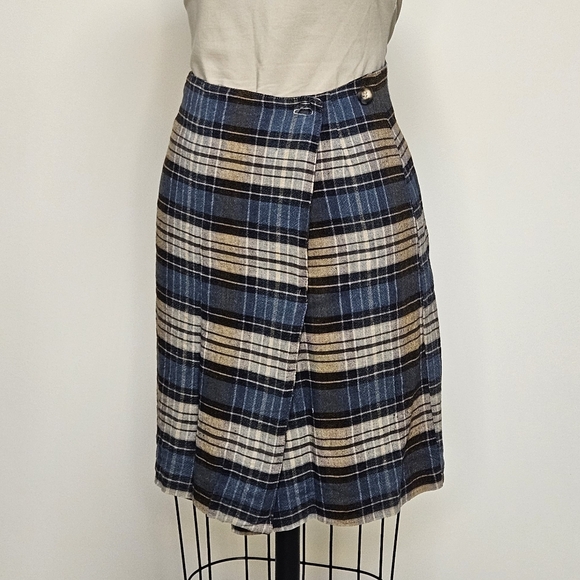 Vintage Plaid Wrap Skirt - Picture 1 of 8